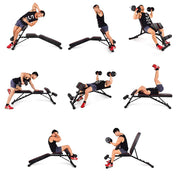 soges Hantelbank Klappbar Trainingsbank Klappbare Deluxe Beinhalterung für Bauchtraining Rückentraining Multifunktions-Hantelbänke für Krafttraining zu Hause, PSBB004-1