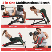 FLYBIRD 4 in 1 Multifunktionale Hantelbank für Ganzkörpertraining, römischer Stuhl, Hantelbank und Sit Up Bank für Hyper Back Extension und Ganzkörpertraining mit Griff