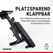 HAMMER Bauch Rückentrainer Ab And Back Trainer Bauch-rückentrainer, schwarz,