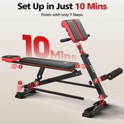 FLYBIRD 4 in 1 Multifunktionale Hantelbank für Ganzkörpertraining, römischer Stuhl, Hantelbank und Sit Up Bank für Hyper Back Extension und Ganzkörpertraining mit Griff