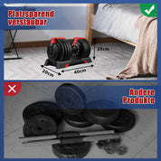 DH FitLife 24kg verstellbare Hantel 3 bis 24 kg mit 12 Gewichtsstufen, Kurzhantel mit Hantelscheiben, verstellbare Kurzhantel, variable Gewichte 12 in 1 (1 Stück)