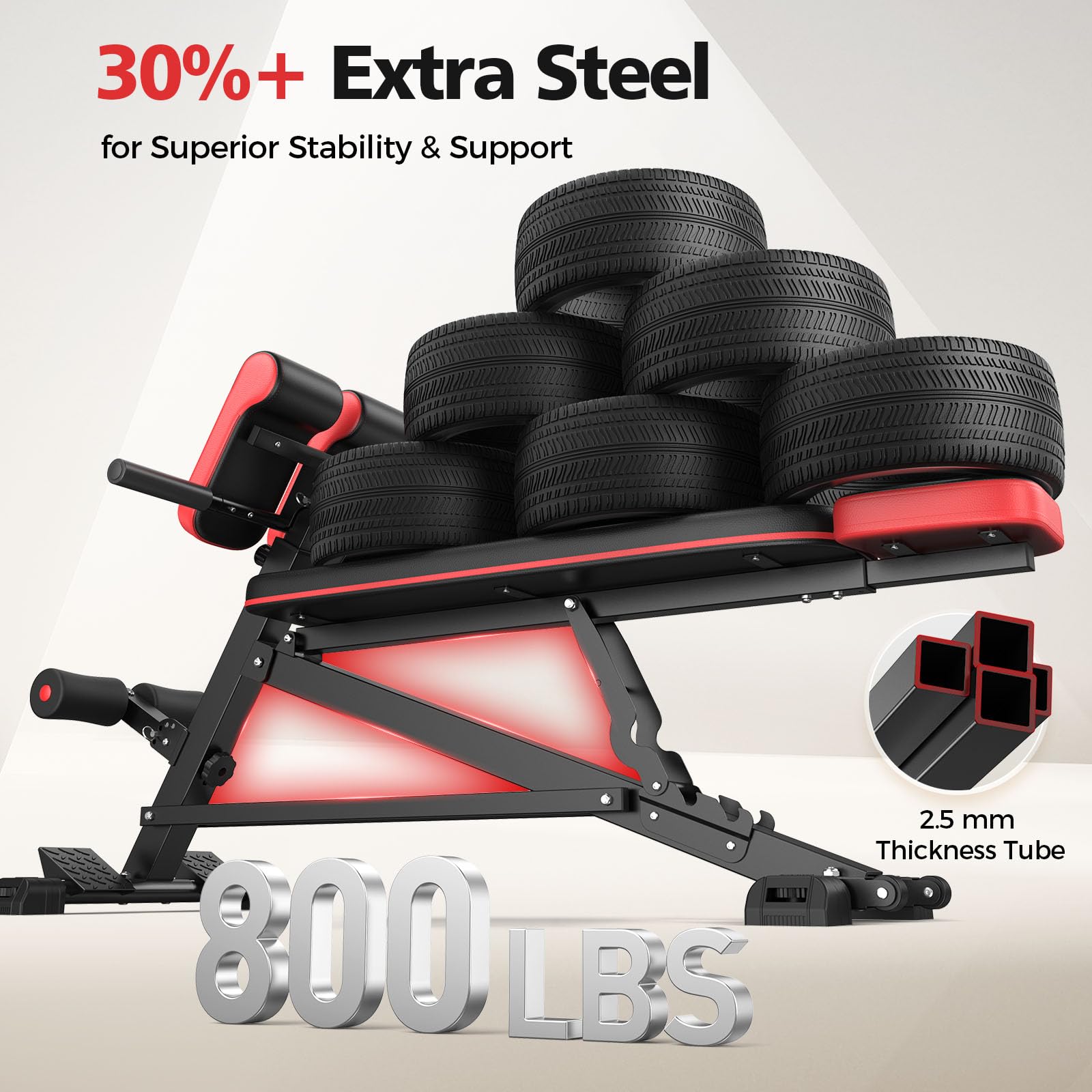 FLYBIRD 4 in 1 Multifunktionale Hantelbank für Ganzkörpertraining, römischer Stuhl, Hantelbank und Sit Up Bank für Hyper Back Extension und Ganzkörpertraining mit Griff