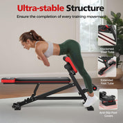 FLYBIRD 4 in 1 Multifunktionale Hantelbank für Ganzkörpertraining, römischer Stuhl, Hantelbank und Sit Up Bank für Hyper Back Extension und Ganzkörpertraining mit Griff